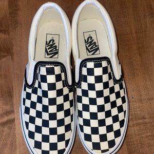 Womens Checkered Classic Slip-On Stackform Van